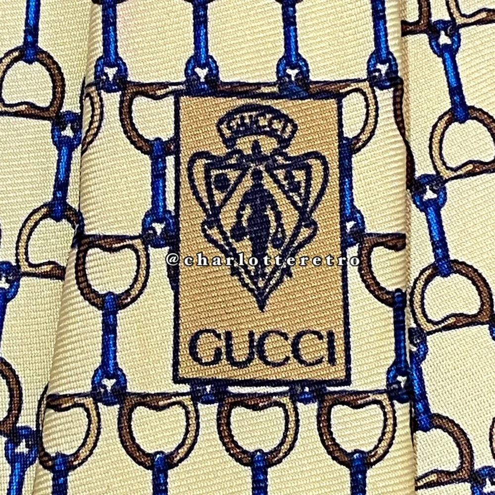vtg Gucci Horsebit Silk Tie